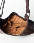 American Darling ADBGZ453 Hobo Hand Tooled Hair-On Genuine Leather Women Bag Western Handbag Purse