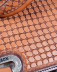 Hilason Western Horse Ranch Roping Saddle American Leather Hilason Tan pleasure endurance