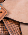 Hilason Western Horse Ranch Roping Saddle American Leather Hilason Tan pleasure endurance