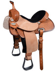 Hilason Western Horse Ranch Roping Saddle American Leather Hilason Tan pleasure endurance