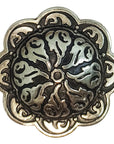 Western Screw Back Black Inlay Engraved Concho Nickle Cowgirl Hilason