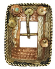 Western Screw Back Floral rope Buckle Copper Cowgirl Hilason