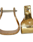 Bar H Equine Western Horse Heavy-Duty Brass Bounded Wooden Stirrups