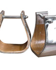 Bar H Equine Western Horse Heavy-Duty Nickle Plated Wooden Stirrups