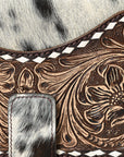 American Darling Wallet Hand Tooled Hair On Genuine Leather Western Women Bag | Handbag Purse Wristlet Travel Clutch