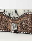 American Darling Wallet Hand Tooled Hair On Genuine Leather Western Women Bag | Handbag Purse Wristlet Travel Clutch