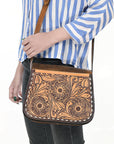American Darling ADBGZ409A Crossbody Hand Tooled Genuine Leather Women Bag Western Handbag Purse