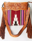 American Darling ADBGZ421A Signature Crossbody Hand Tooled Saddle Blanket Genuine Leather women bag western handbag purse