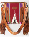 American Darling ADBGZ421A Signature Crossbody Hand Tooled Saddle Blanket Genuine Leather women bag western handbag purse