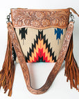 American Darling ADBGZ422A Signature Crossbody Hand Tooled Saddle Blanket Genuine Leather women bag western handbag purse