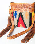 American Darling ADBGZ423A Signature Crossbody Hand Tooled Saddle Blanket Genuine Leather women bag western handbag purse