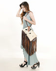 American Darling ADBGZ328A Wristlet Hand Tooled Hair On Genuine Leather women bag western handbag purse