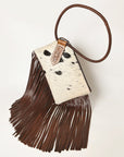 American Darling ADBGZ328A Wristlet Hand Tooled Hair On Genuine Leather women bag western handbag purse