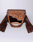 American Darling ADBGZ279A Cross Body Hand Tooled Hair On Genuine Leather women bag western handbag purse