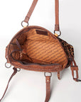 American Darling ADBGZ313B Tote Hand Tooled Hair On Genuine Leather women bag western handbag purse