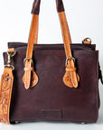 American Darling ADBGZ461B Tote Hand Tooled Hair On Genuine Leather women bag western handbag purse