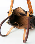 American Darling ADBGZ461B Tote Hand Tooled Hair On Genuine Leather women bag western handbag purse