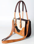 American Darling ADBGZ461B Tote Hand Tooled Hair On Genuine Leather women bag western handbag purse