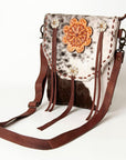 American Darling ADBGZ462B Cross Body Hand Tooled Hair On Genuine Leather women bag western handbag purse