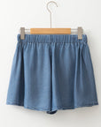 Reina Drawstring Elastic Waist Denim Shorts