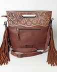 American Darling Clutch Hand Tooled Saddle Blanket Fabric Genuine Leather Western Women Bag Handbag Purse | Purses for Cute