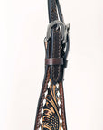 Hilason Western American Leather Horse Floral Headstall Breast Collar Tack Set
