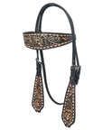 Hilason Western American Leather Horse Floral Headstall Breast Collar Tack Set