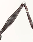 HILASON Western Horse Genuine Leather Headstall & Breast Collar With Side BuckStitch Brown