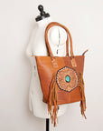 American Darling Tote Hand Tooled Genuine Leather women bag western handbag purse