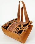 American Darling Tote Hand Tooled Hair On Genuine Leather women bag western handbag purse