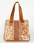 American Darling Tote Hand Tooled Hair On Genuine Leather women bag western handbag purse