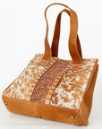American Darling Tote Hand Tooled Hair On Genuine Leather women bag western handbag purse