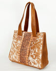 American Darling Tote Hand Tooled Hair On Genuine Leather women bag western handbag purse