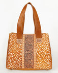American Darling Tote Hand Tooled Hair On Genuine Leather women bag western handbag purse
