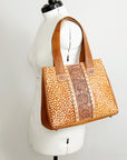 American Darling Tote Hand Tooled Hair On Genuine Leather women bag western handbag purse