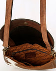 American Darling Messenger Hand Tooled Hair On Genuine Leather women bag western handbag purse