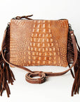 American Darling ADBG875 Crossbody Crocodile Embossed Genuine Leather Women Bag Western Handbag Purse