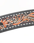 BAR H EQUINE Genuine Horse Hand Tooled Leather Curved Breast Collar Brown