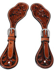 Bar H Equine Leather Spurs Straps for Adults - Western Womens Spur Straps for Horse Riding, Barrel Racing, Show, and Rodeo