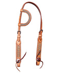 BAR H EQUINE Western Horse Genuine Leather Headstall Tan