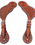 Bar H Equine Leather Spurs Straps for Adults - Western Womens Spur Straps for Horse Riding, Barrel Racing, Show, and Rodeo