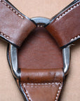 BAR H EQUINE Genuine Horse Hand Tooled Basketweave Leather Breast Collar Brown
