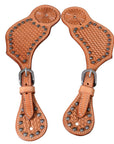 Bar H Equine Leather Spurs Straps for Adults - Western Womens Spur Straps for Horse Riding, Barrel Racing, Show, and Rodeo