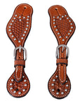 Bar H Equine Leather Spurs Straps for Adults - Western Womens Spur Straps for Horse Riding, Barrel Racing, Show, and Rodeo
