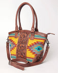 American Darling ADBG772 Tote Hand Tooled Saddle Blanket Genuine Leather Women Bag Western Handbag Purse