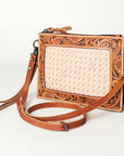 American Darling Clutch Hand Tooled Genuine Leather Western Women Bag Handbag Purse Tan | Purses for Cute
