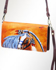 American Darling Organiser Hair-On Hand Tooled Genuine Leather Women Bag Western Handbag Purse