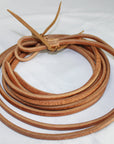 Hilason Leather Horse Split Reins Water Loops Tie Laces Brown
