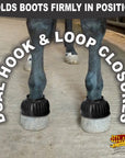 Hilason Western Horse PVC Ribbed Double Hook & Loop Leg Bell Boots