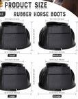 Hilason Western Horse PVC Ribbed Double Hook & Loop Leg Bell Boots